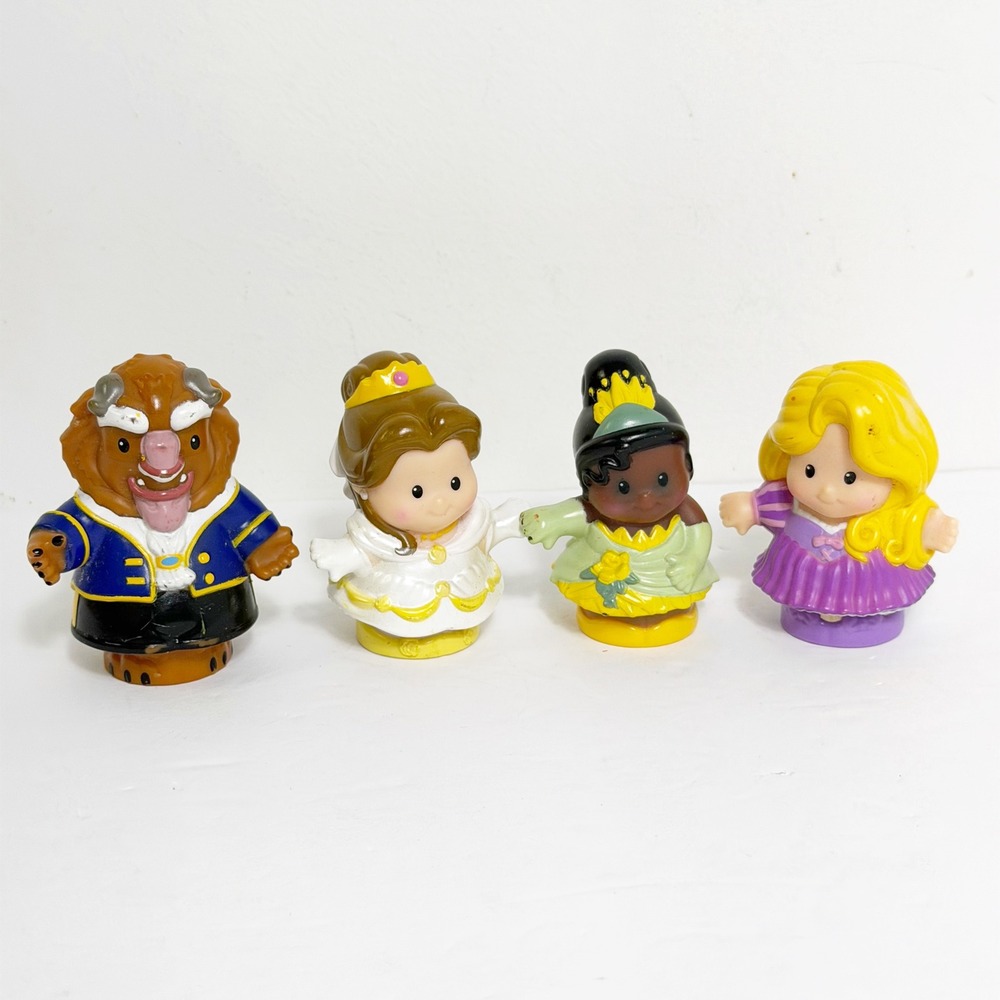 Fisher Price Little People Disney Princess Belle Tiani Rapunzel Beast Figure Lot